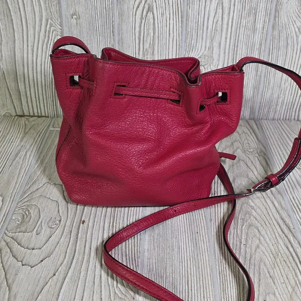 Kate Spade New York Red Leather Bucket Crossbody Bag